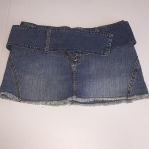 Blue jean skort with optional belt